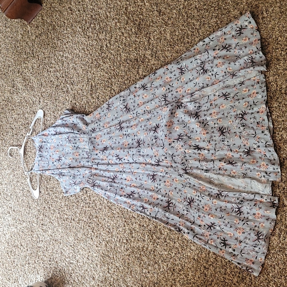 Astr Blue floral dress